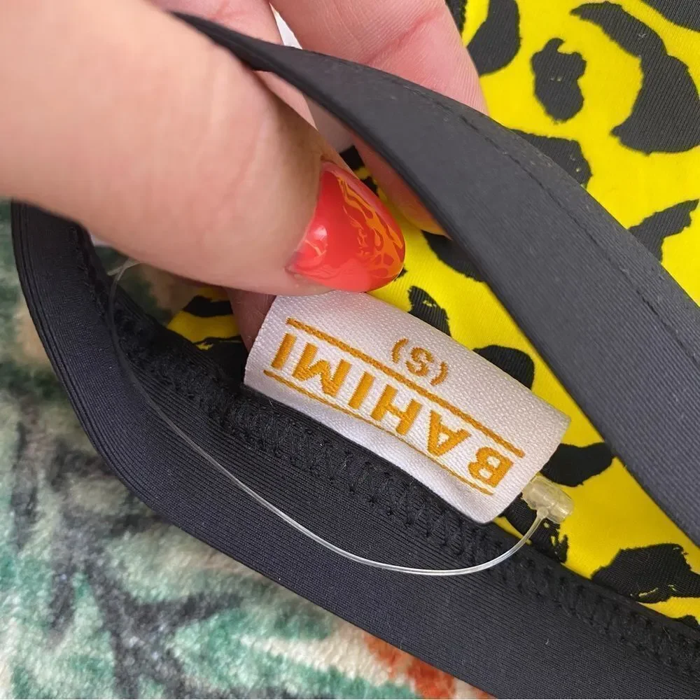 Bahimi bikini top leopard NWT Small